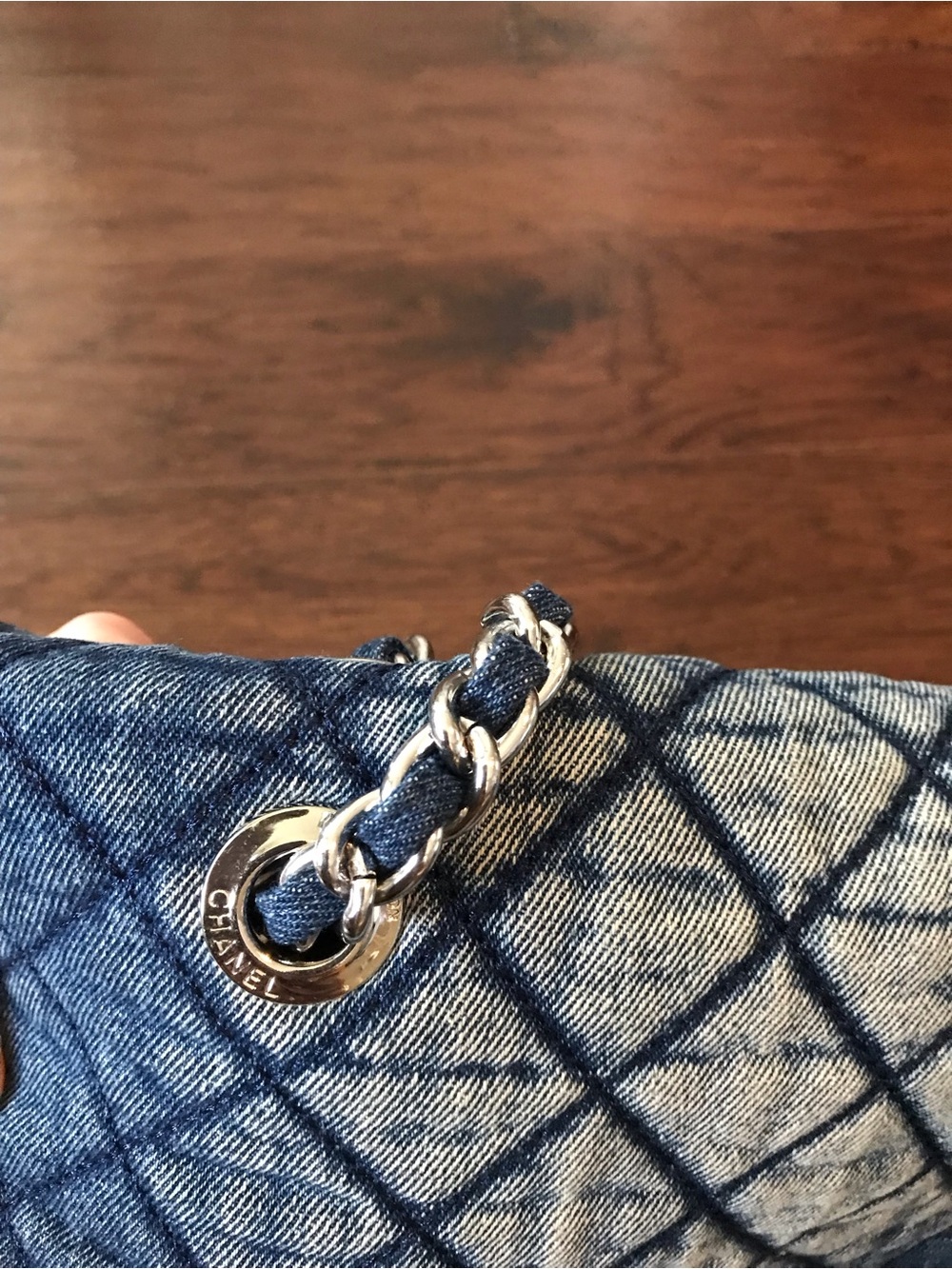 CHANEL Denim Quilted Shoulder tote crossbody Bag in Deep Blue XL - Picture 4 of 16